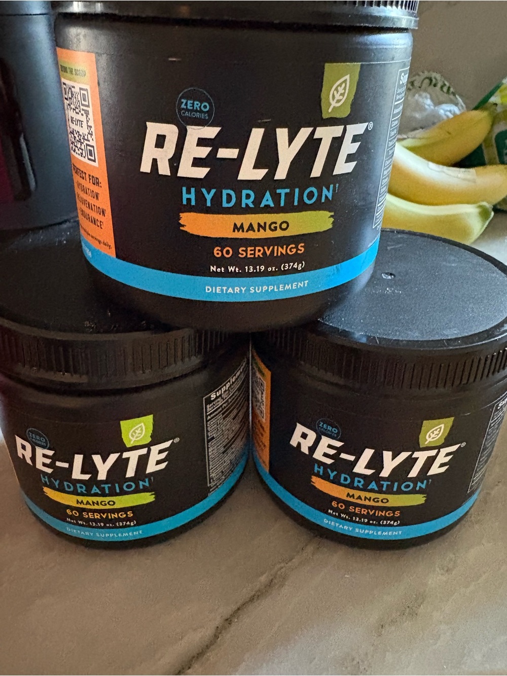 3 unopened Hydration Mango Electrolyte Supplement - Black
